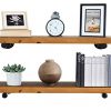 TEN49 Industrial Floating Pipe Shelves – Rustic Wood & Iron for Modern Interiors