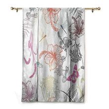 SEMZUXCVO Roman Curtain Country Decor Floral Design