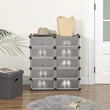 SONGMICS 10-Tier Shoe Rack, Plastic Cube Storage Organizer Units