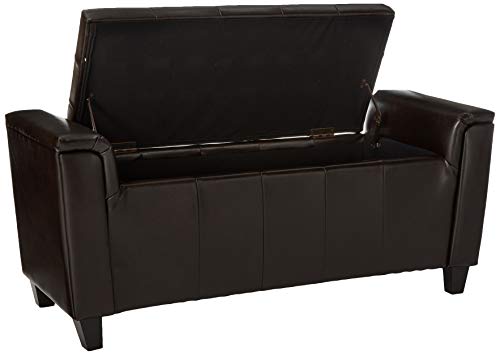 Christopher Knight Home Living James Brown Tufted Leather Armed Storage