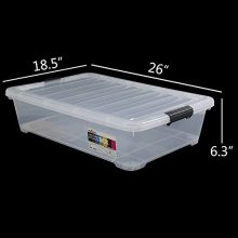 Hommp 3-Pack Plastic Under Bed Storage Box Container