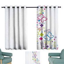 YOFUHOME Colorful Home Decor Simple Curtain Hand Drawn Fantasy