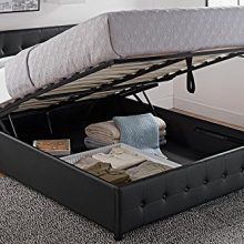 DHP Cambridge Upholstered Faux Leather Platform Bed
