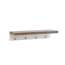 Danya B. Wall-Mounted Coat Rack with Shelf and 4 Metal Hooks