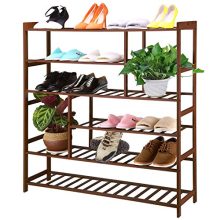 Ollieroo Bamboo Shoe Rack 6-Tier Entryway Shoe Shelf Storage Organizer