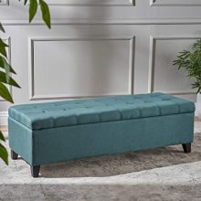 Christopher Knight Home Living Sterling Dark Teal Fabric Storage Ottoman
