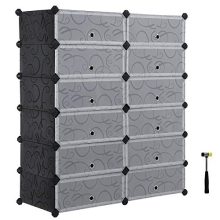 SONGMICS Shoe Rack, DIY Plastic Storage Organizer,Modular closet cabinet