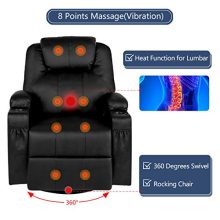 Esright Massage Recliner Chair Heated PU Leather Ergonomic Lounge