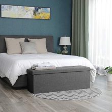SONGMICS Folding Storage Ottoman Bench Storage Chest Foot Rest Stool
