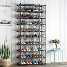 KOUSI 36-Pair Shoe Storage Shoe Organizer Metal Shoe Rack Shoe