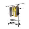 PowCube Garment Rack,Adjustable Garment Rolling Collapsible Clothing Rack