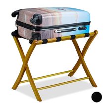 Relaxdays Wooden Luggage Rack, Foldable Suitcase Storage Stand