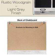 Grey Wooden Wall Mounted Hanging Entryway Shelf with Chalkboard