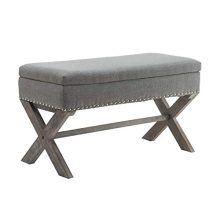 Chairus Fabric Upholstered Storage Entryway Bench