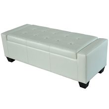 HOMCOM 51" Faux Leather Unique Tufted Storage Bench Ottoman