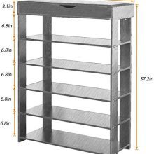 SogesPower 5-Tier Wooden Shoe Rack 29.5 inches Shoe Organizer