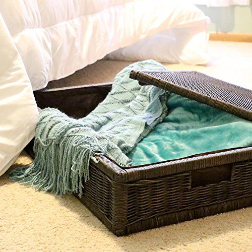 The Basket Lady Underbed Wicker Storage Box, Extra Large