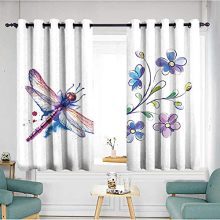 Warm Family Dragonfly Customized Curtains Watercolor Bug