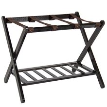 Best Choice Products 110lb Capacity Wood Folding Luggage Rack for Home