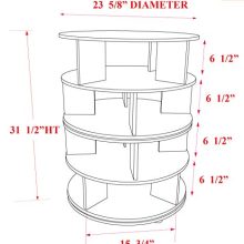 Kings Brand Furniture - 4-Tier Revolving Lazy Susan Shoe Rack Storage Organizer