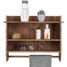 MyGift 3-Tier Wall Mounted Wood Bathroom Shelves