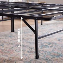 Linenspa 14-Inch Folding Metal Platform Bed Frame with 13 Inches of Clearance – Quick Assembly, Sturdy Support, and Storage Space