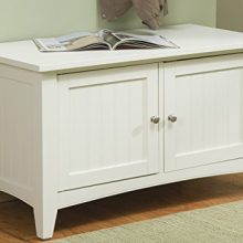 Shaker Cottage Storage Bench/Cabinet with 2 Doors, Ivory