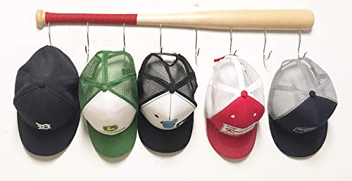 Coat Rack Wall Mount Baseball Bat Cap Hat Towel Jersey Display