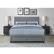 DG Casa Kelly Panel Bed Frame with Storage Drawers and Upholstered Headboard