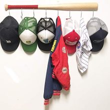 Coat Rack Wall Mount Baseball Bat Cap Hat Towel Jersey Display