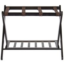 Best Choice Products 110lb Capacity Wood Folding Luggage Rack for Home