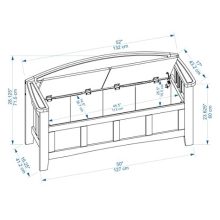Linon  Bench, Natural Wash