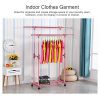 CONBOLA Heavy Duty Clothes Rolling Rack, Adjustable Double Rods