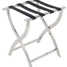 AMENITIES DEPOT Folding Chrome Stainless Steel Luggage Rack