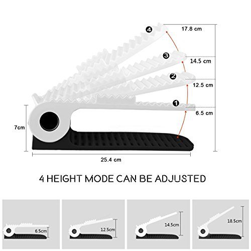 Lovne 18 Pairs Adjustable Double Shoe Rack Organizer