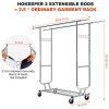 Double Clothing Garment Rack with Shelves - 600 lbs Capacity, Rolling Clothes Rack