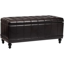 First Hill Girard Storage Bench with Faux-Leather Upholstery