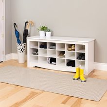 White Shoe Storage Cubbie Bench