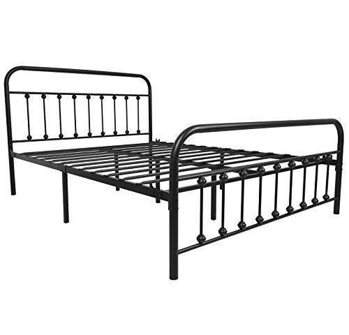URODECOR Queen Platform Metal Bed Frame with Headboard and Footboard