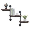 Industrial Pipe Shelving Wall Mounted,Steampunk Real Reclaimed Wood