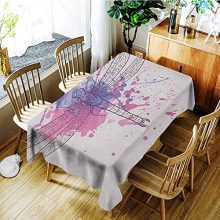 DONEECKL Dragonfly Colorful Tablecloth Protection Table Grunge Street Art