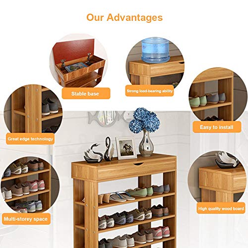 sogesfurniture Shoe Rack 29.5 Inches 5 Tier Free Standing Wooden Shoe