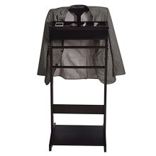 GLS Dark Brown Wood Garment Hat Rack Stand