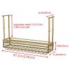 Hanging Wine Rack with Glass Holder and Shelf,Adjustable Metal