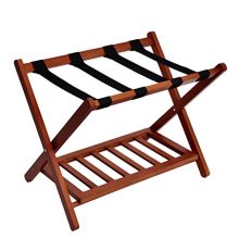 WELLAND Wood Folding Luggage Rack Suitcase Organization