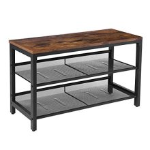 HOOBRO Shoe Bench, 3-Tier Shoe Rack, Industrial Shoe Storage Unit Flat