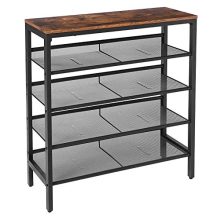 HOOBRO Shoe Rack, 5-Tier Shoe Storage Unit Flat & Slant Adjustable Shoe