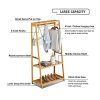 Ufine Bamboo Clothing Garment Rack Heavy Duty Coat Hanging Rack