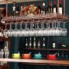 FURVOKIA Industrial Vintage Wine Glass Hanging Rack,Bar Floating Shelf