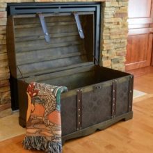 Styled Shopping Antique Victorian Wood Trunk Wooden Treasure Hope Chest